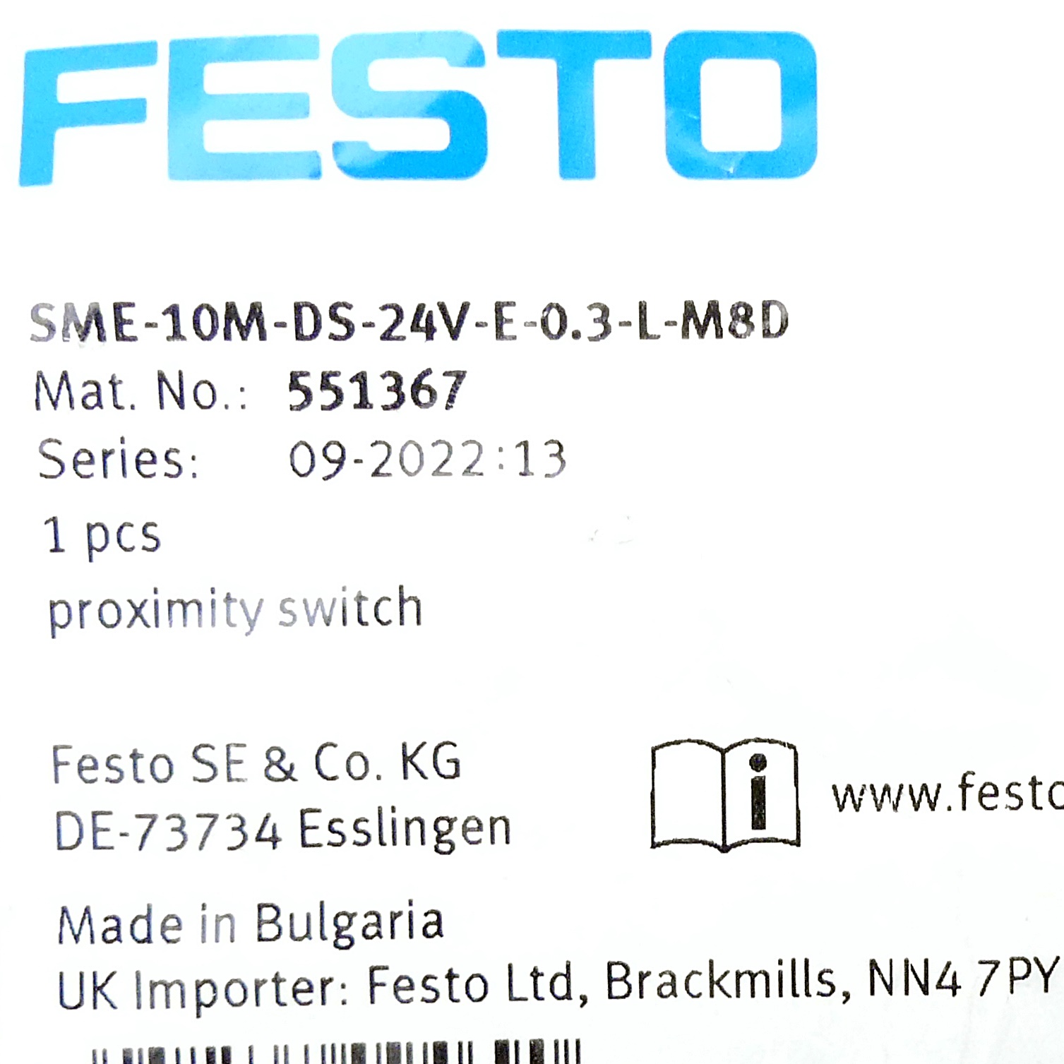 Näherungsschalter SME-10M-DS-24V-E-0,3-L-M8D 