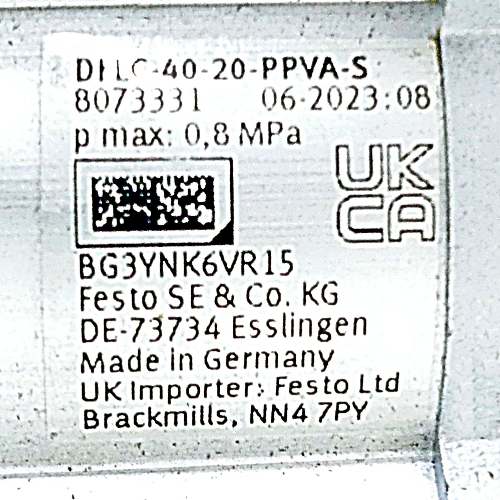 Cylinder with holding brake CFLC-40-20-PPVA-S 
