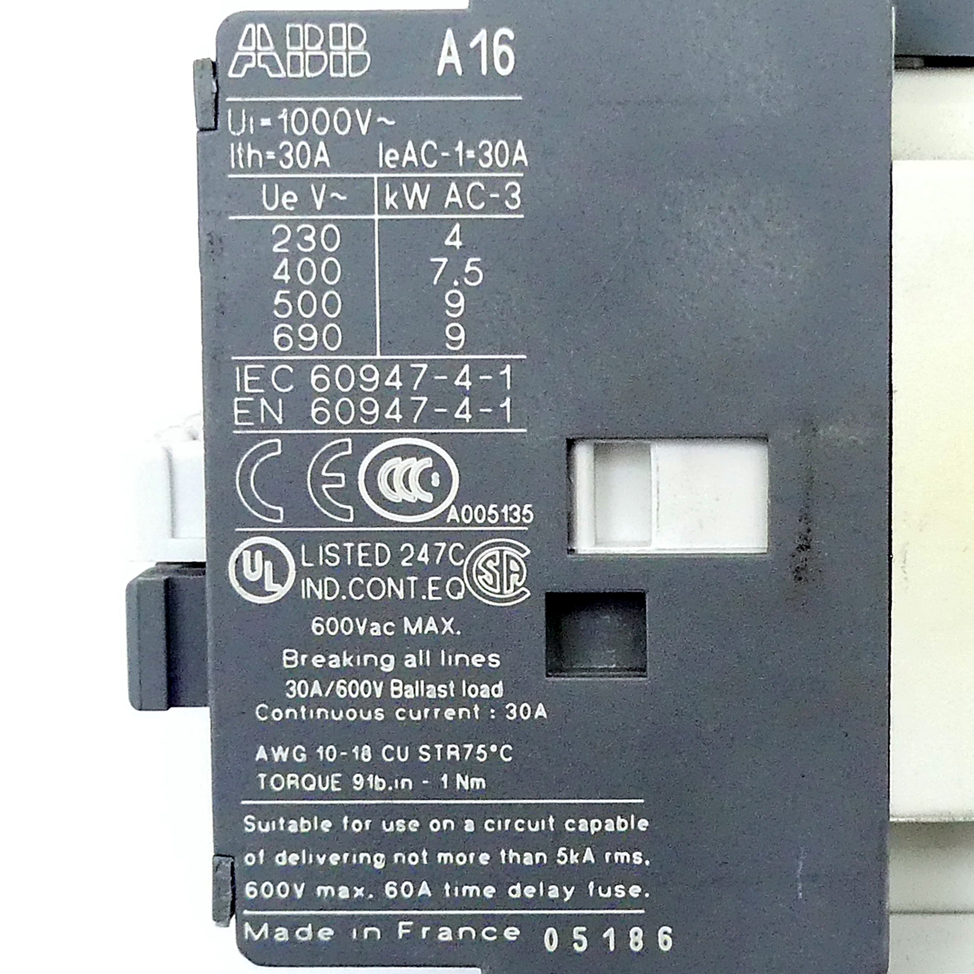 Power contactor A16
