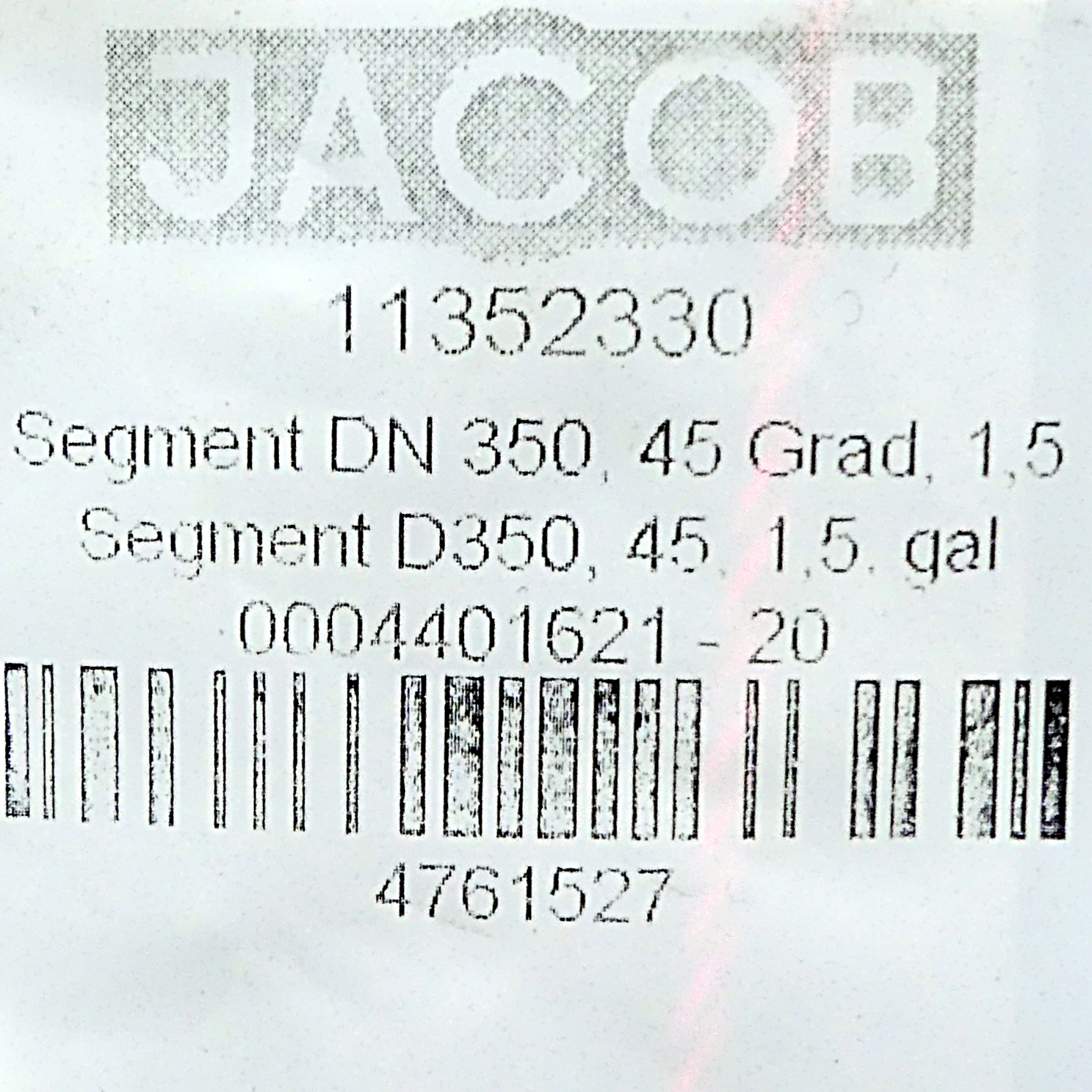 Segment DN 350, 45 Grad
