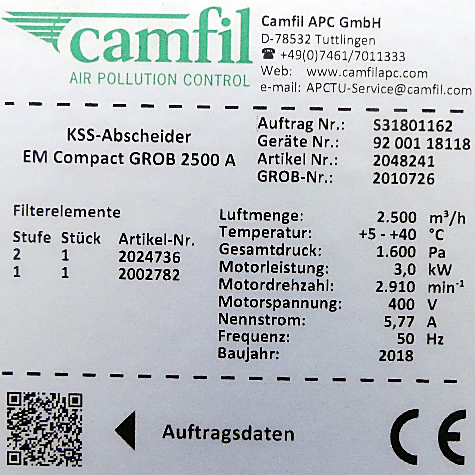 Kühlschmierstoff-Abscheider EM Compact GROB 2500 A 