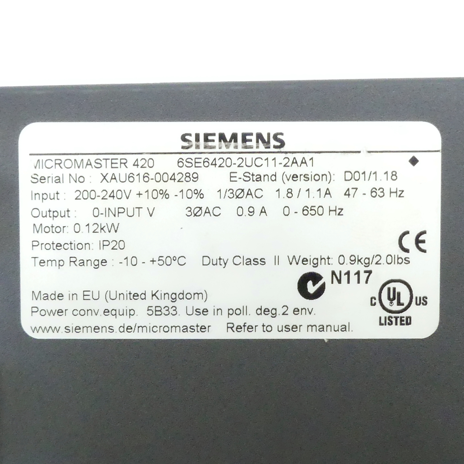 Inverter MICROMASTER 420 
