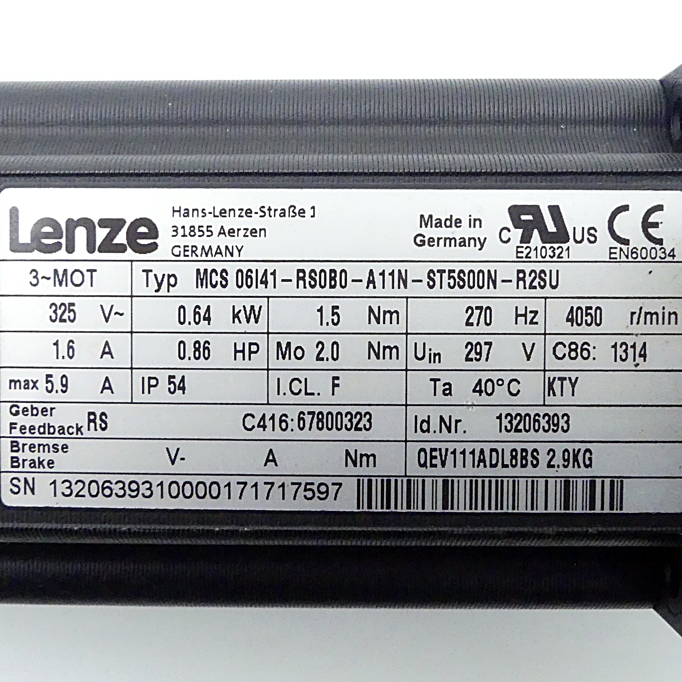 Servomotor MCS 06I41-RS0B0-A11N-ST5S00N-R2SU 