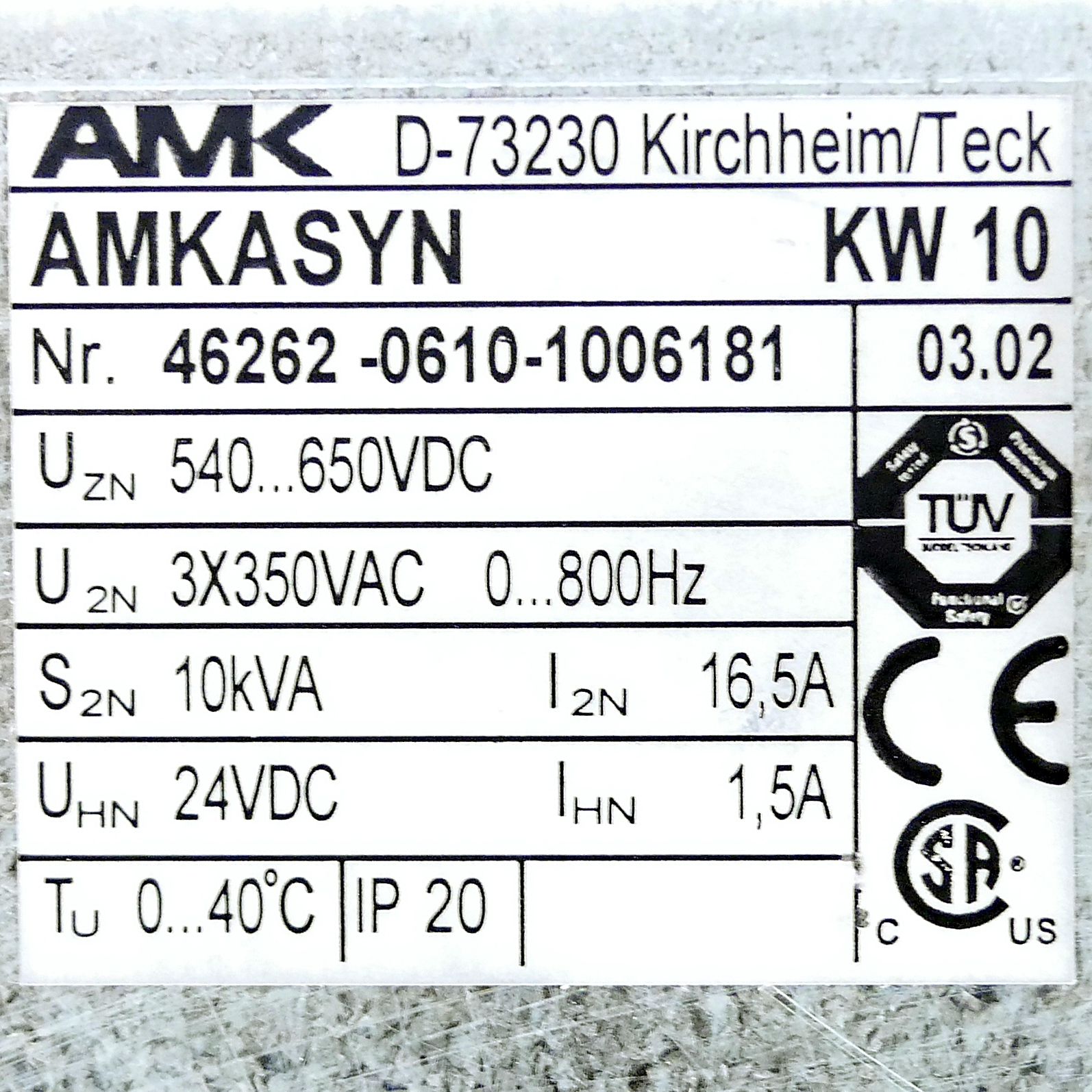 Servo Drive AMKASYN KW 10 