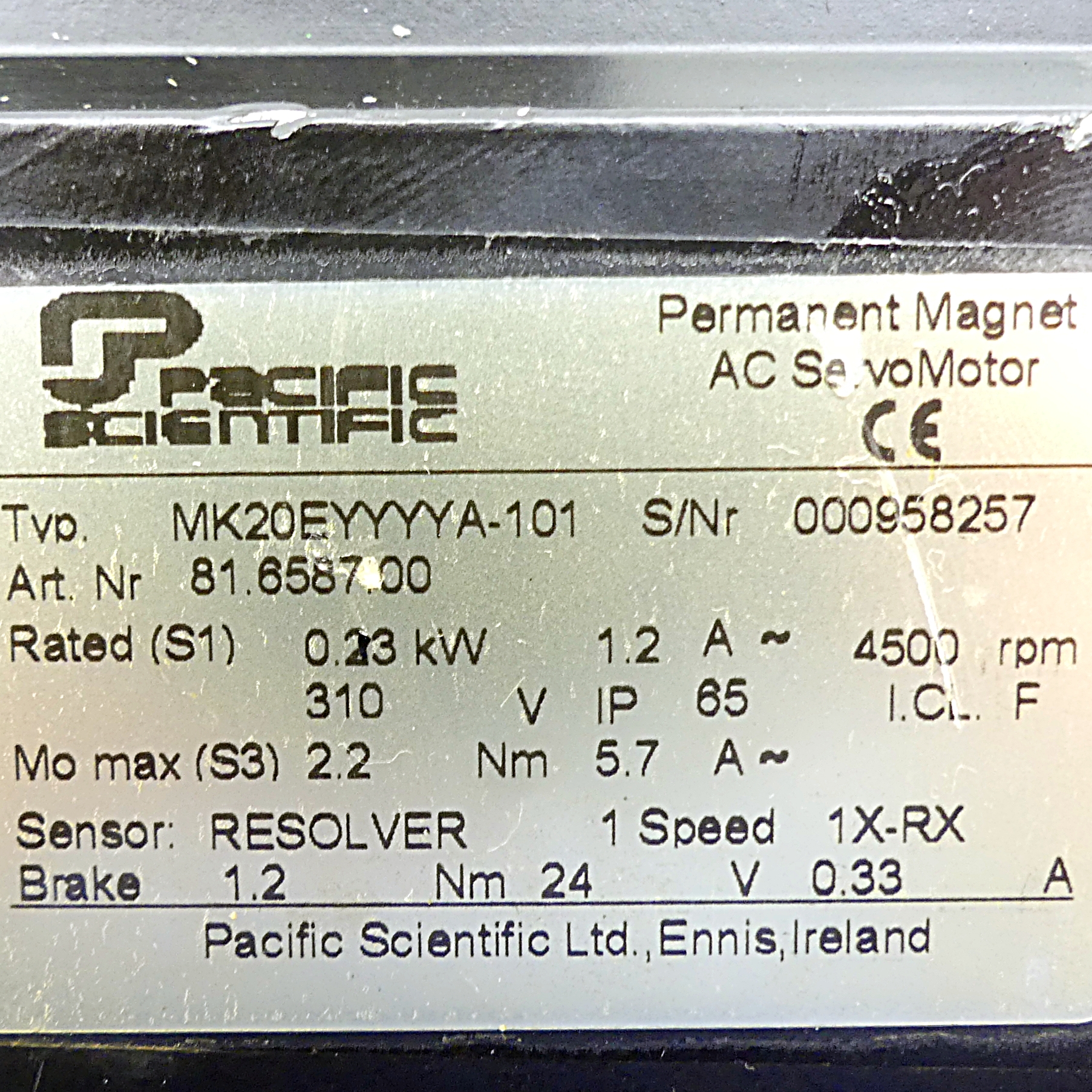 Permanent Magnet AC-Servomotor MK20EYYYYA-101 