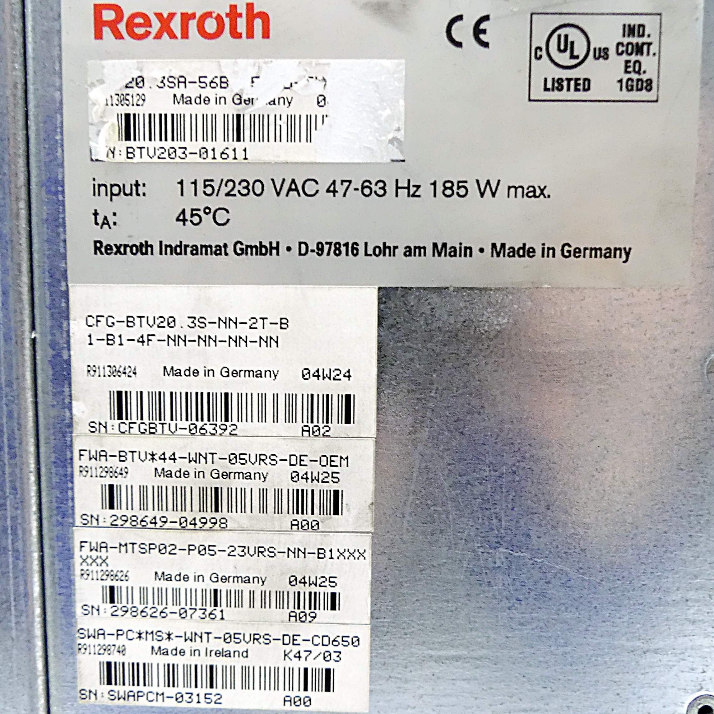 Bedienpanel BTV20.3SA-56B-45C-D-FW BTV20.3SA-56B-45C-D-FW  