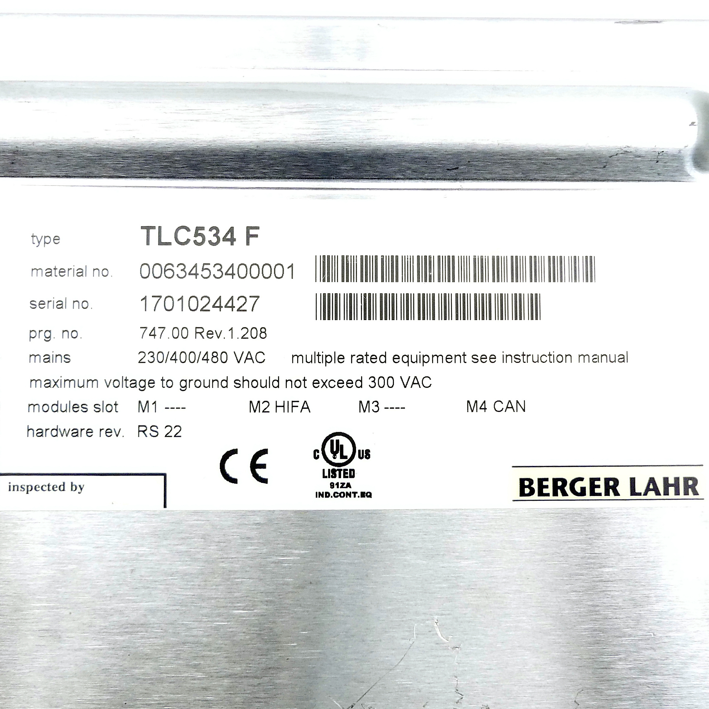Positioning controller for 3-phase AC servo motors with CANopen fieldbus interface TLC534F -/HIFA/-/CAN  Used