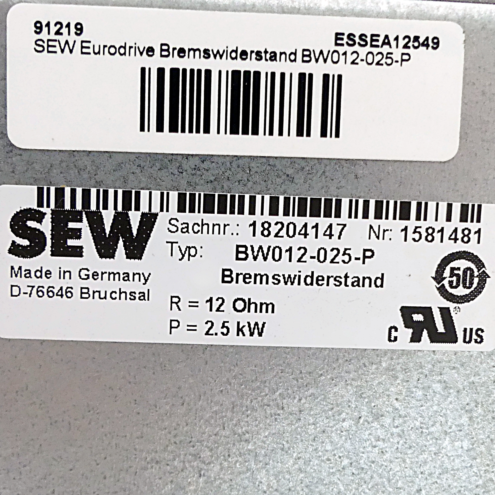 Bremswiderstand BW012-025-P 