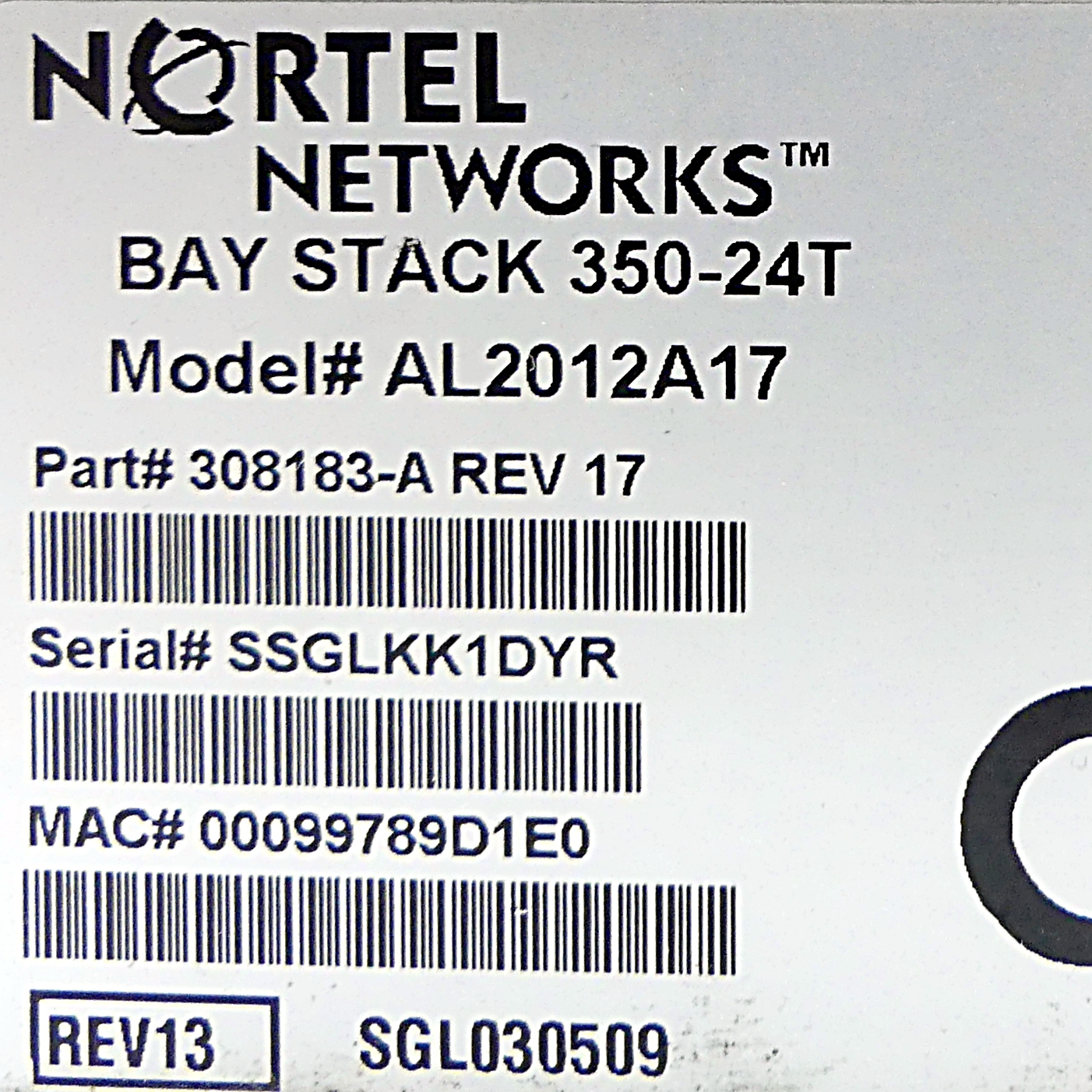 Ethernet Switch BAY STACK 350-24T 