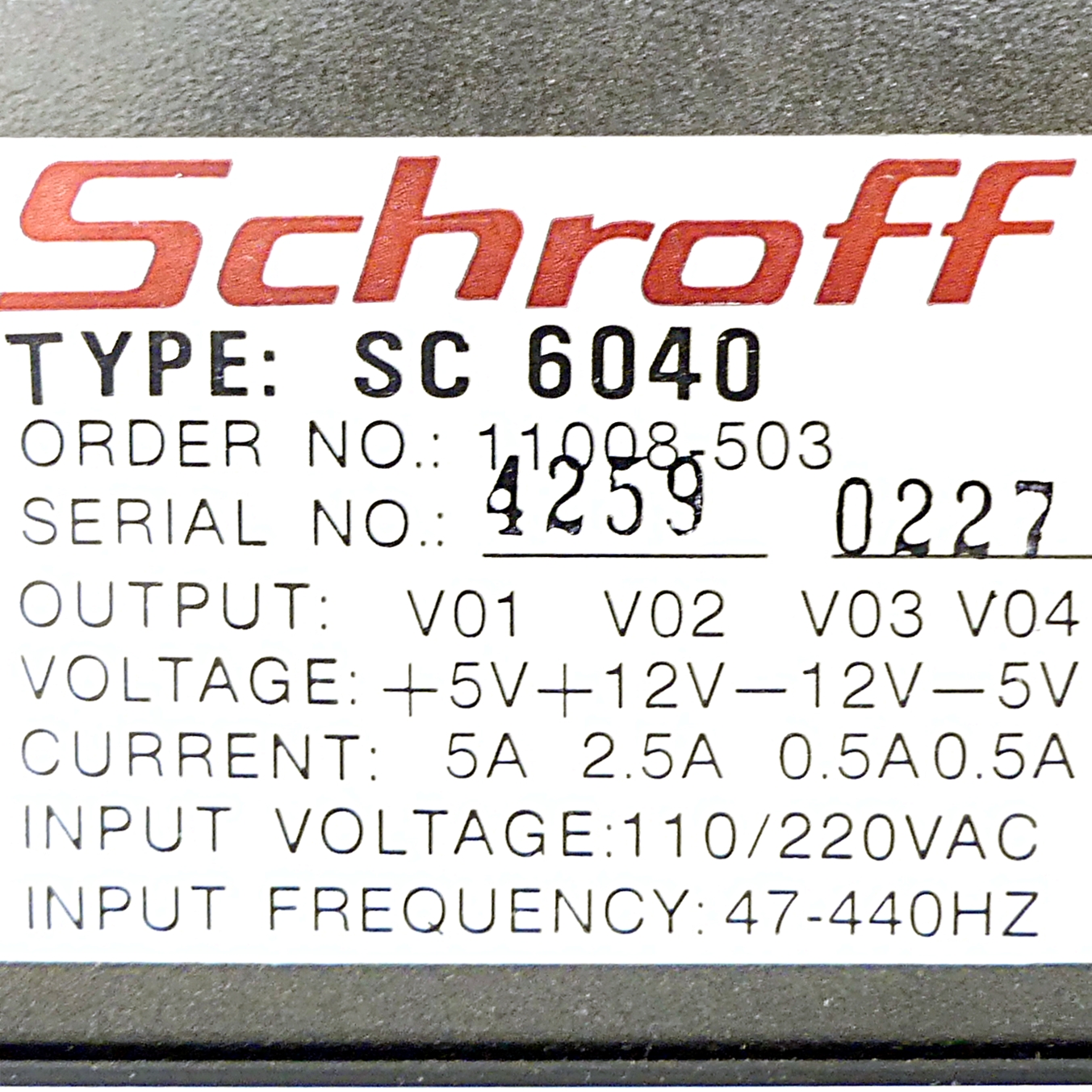 Power Supply SC 6040 