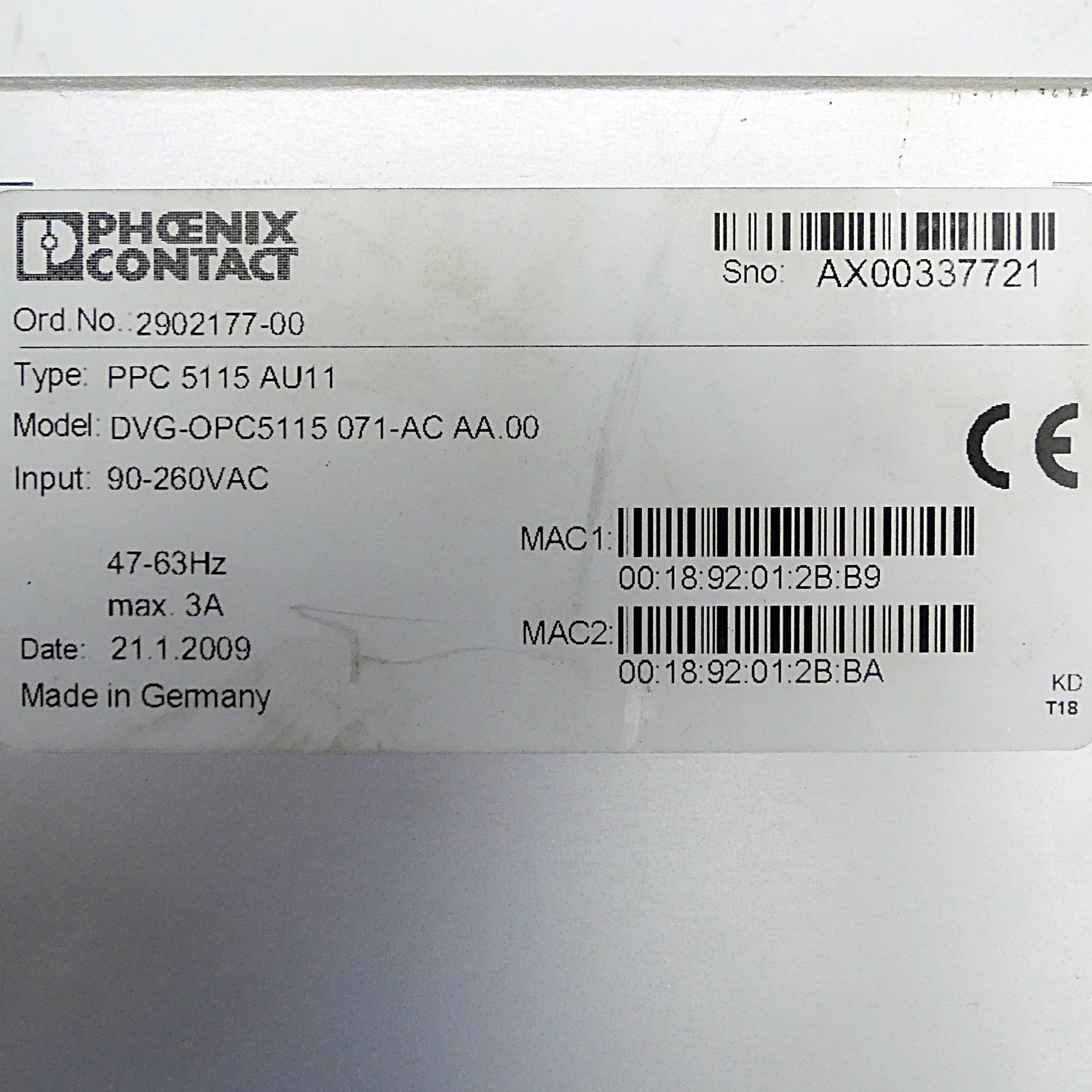 Anzeigefeld PPC 5115 AU11 