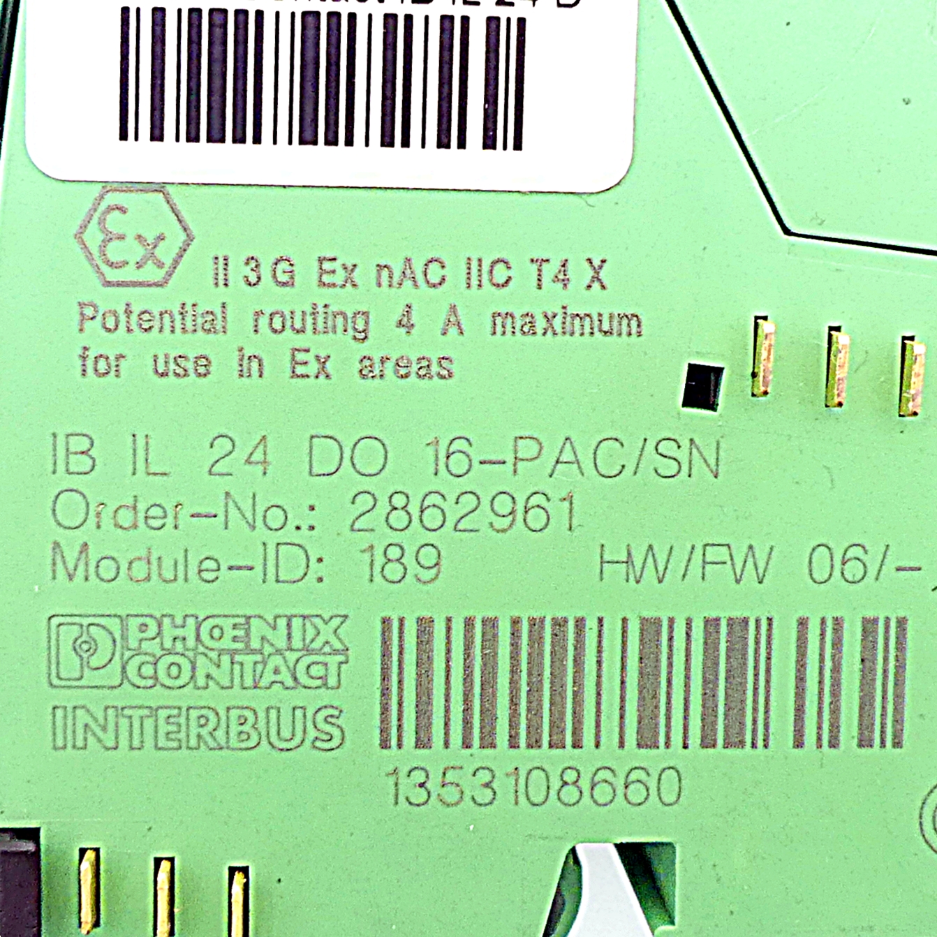 Inline-Klemme IB IL 24DO 16-PAC/SN IB IL 24DO 16-PAC/SN  