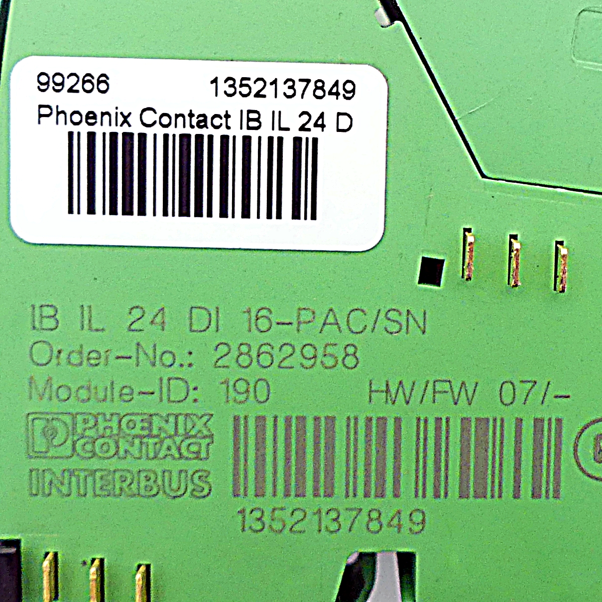 Inline-Klemme IB IL 24 DI 16-PAC/SN 