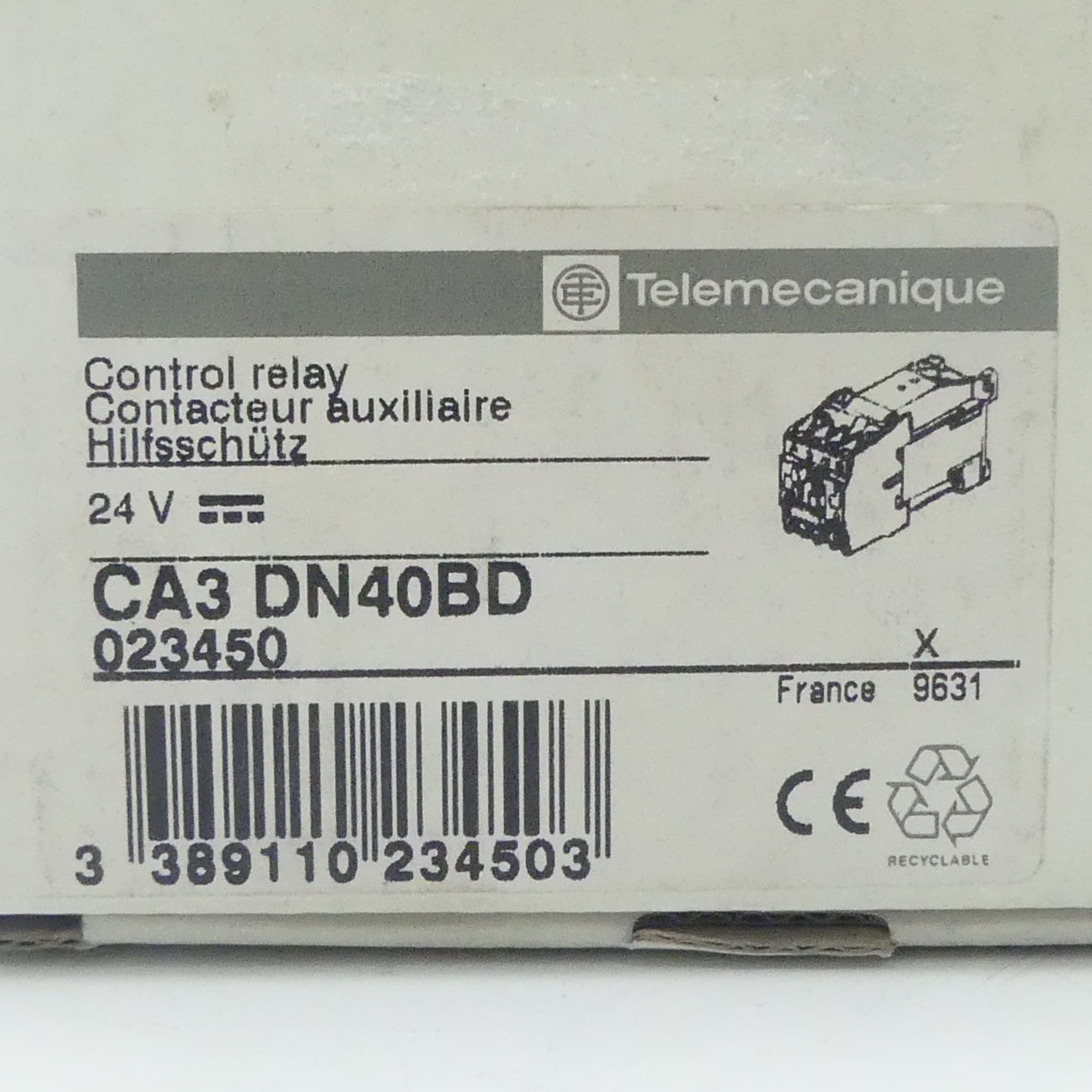 Auxiliary contactor CA3 DN40BD 