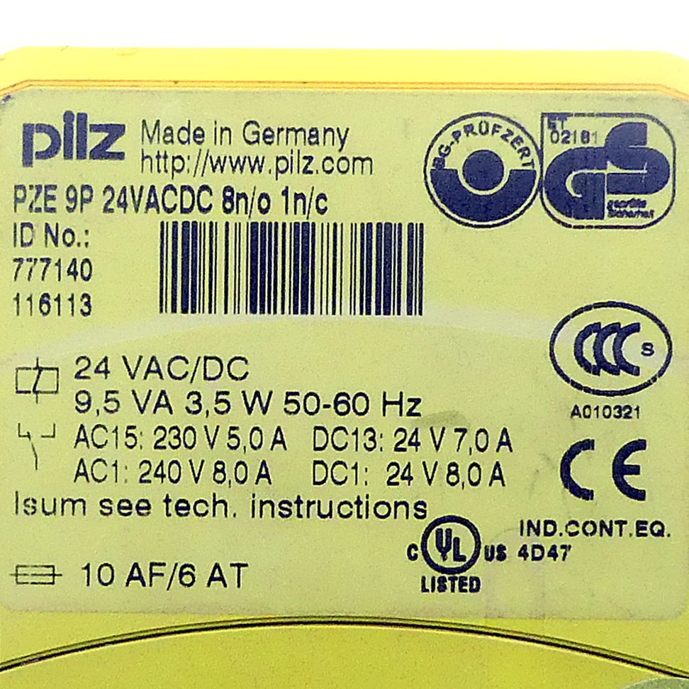 Contact Expansion PZE 9P 24VACDC 8n/o 1n/c 