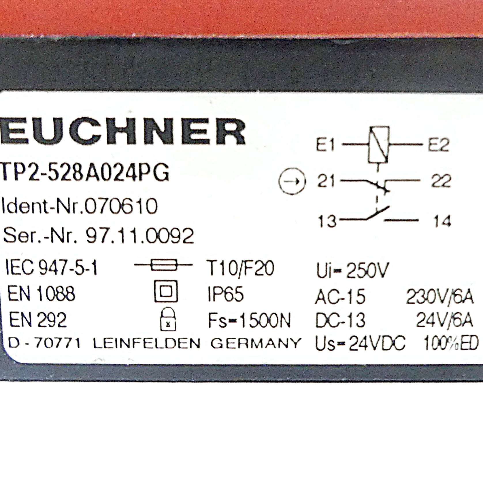 Sicherheitsschalter TP2-528A024PG 