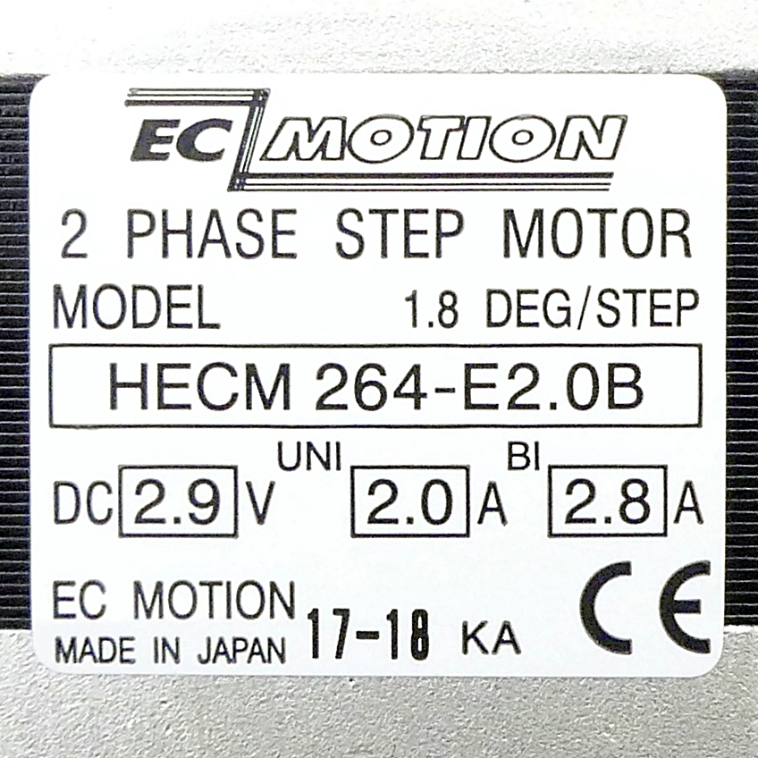 NEMA24 2-Phasen-Schrittmotor 1.8° 0.85NmLitzen:8 2.0A  2-Wellenenden:8mm  