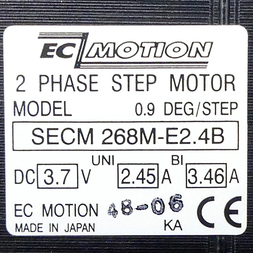 NEMA23 2-phase stepper motor 0.9° 1.45Nm Strands: 8 2.45A 2 shaft ends: 6.35mm  