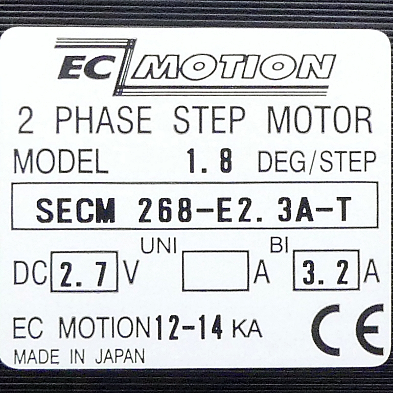 NEMA23 2-Phasen-Schrittmotor 1.8° 1.35Nm Anschlußkasten 2.3A Frontwelle:6.35mm  