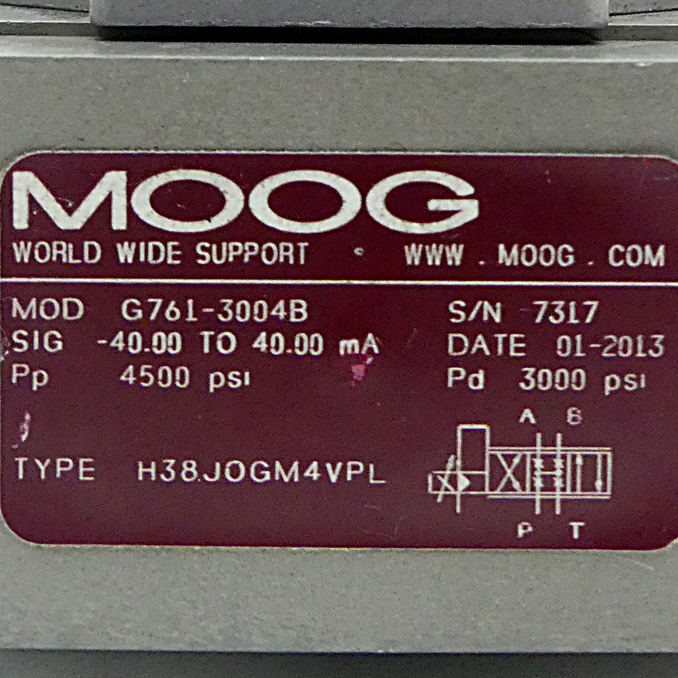 Servo valve H38JOGM4VPL H38JOGM4VPL 