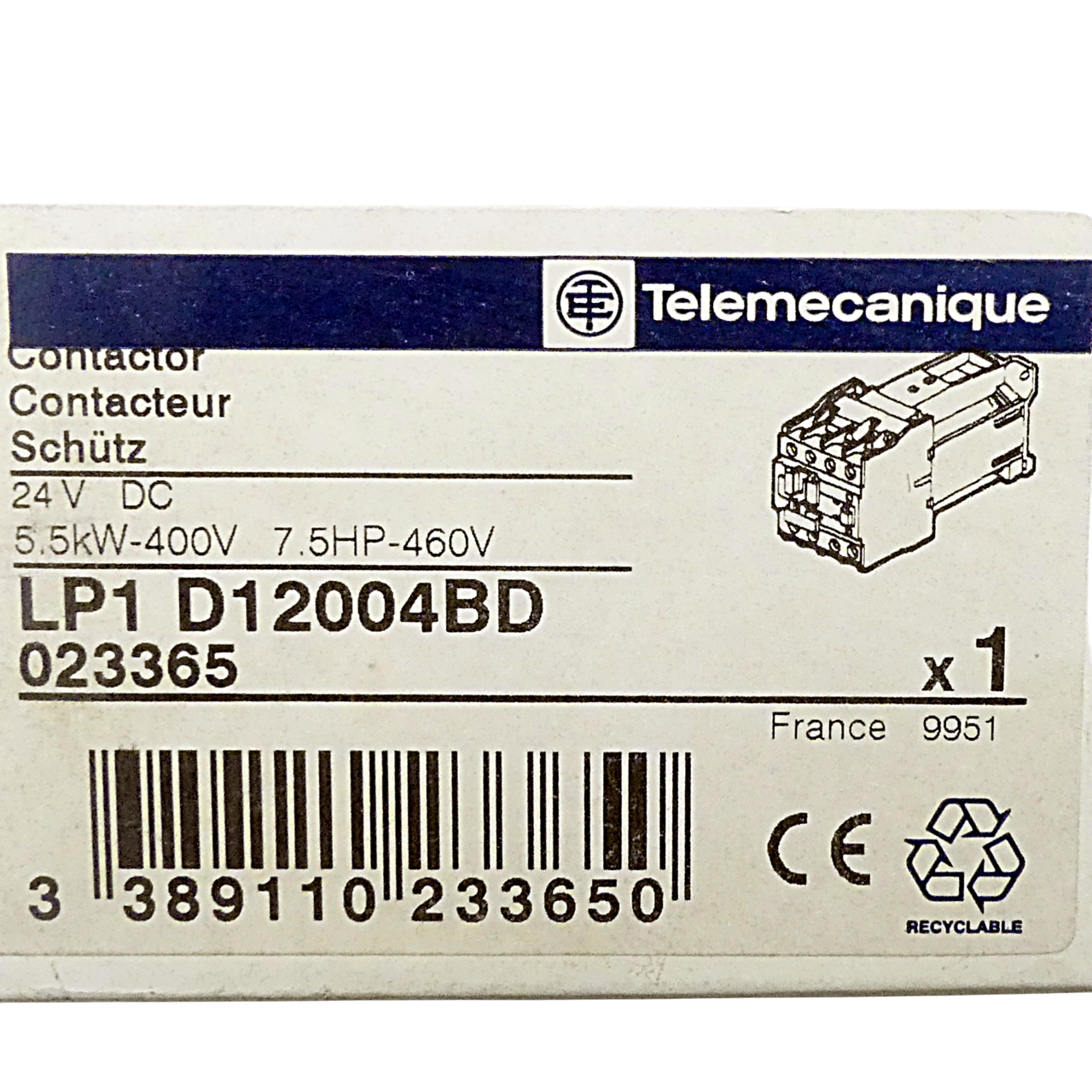 Contactor LP1 D12004BD 