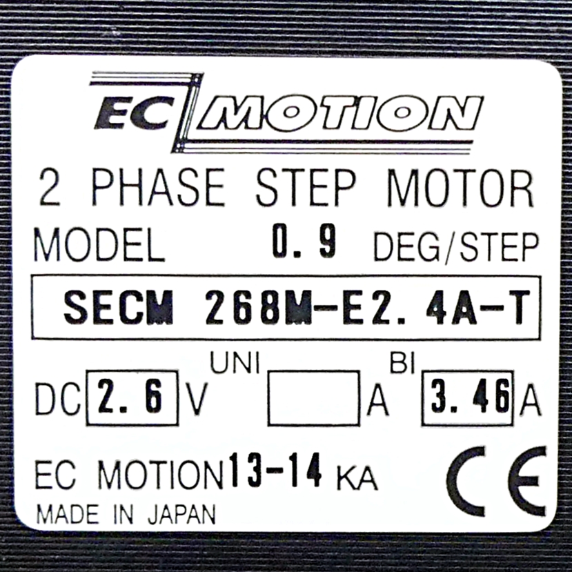 NEMA23 2-phase stepper motor 0.9° 1.45Nm Junction box 2.45A Front shaft: 6.35mm  