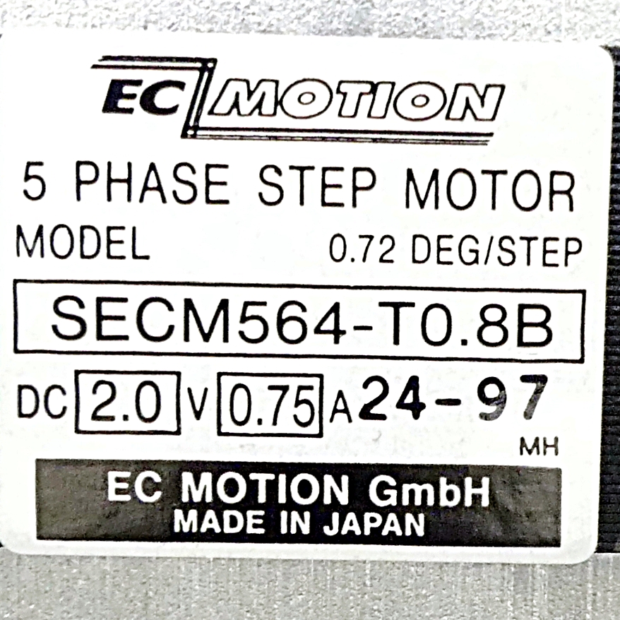 SIZE60 5-Phasen-Schrittmotor 0.72° 0.42Nm Anschlußkasten 0.75A 2-Wellenenden:8mm  