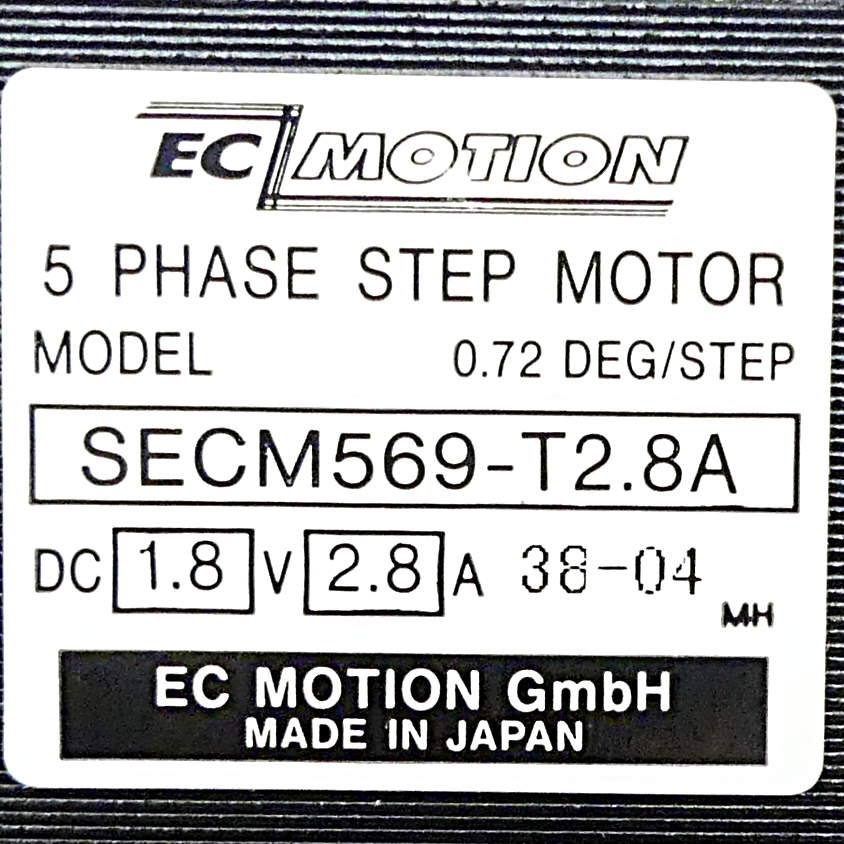 SIZE60 5-Phasen-Schrittmotor 0.72° 1.66Nm Litzen:10 2.8A Frontwelle:8mm  
