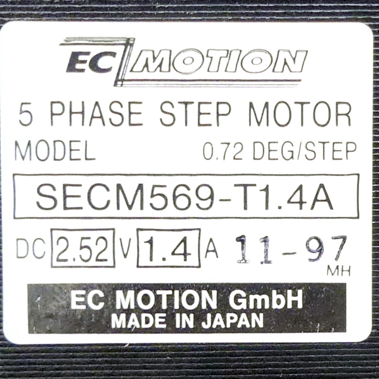 SIZE60 5-Phasen-Schrittmotor 0.72° 1.66Nm Litzen:10 1.4A Frontwelle:8mm  