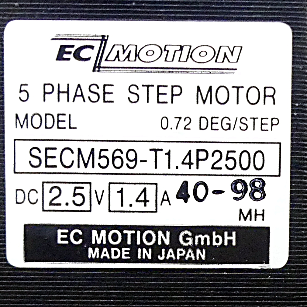SIZE60 5-phase stepper motor 0.72° 1.66Nm Junction box 1.4A Front shaft: 8mm Encoder line driver  