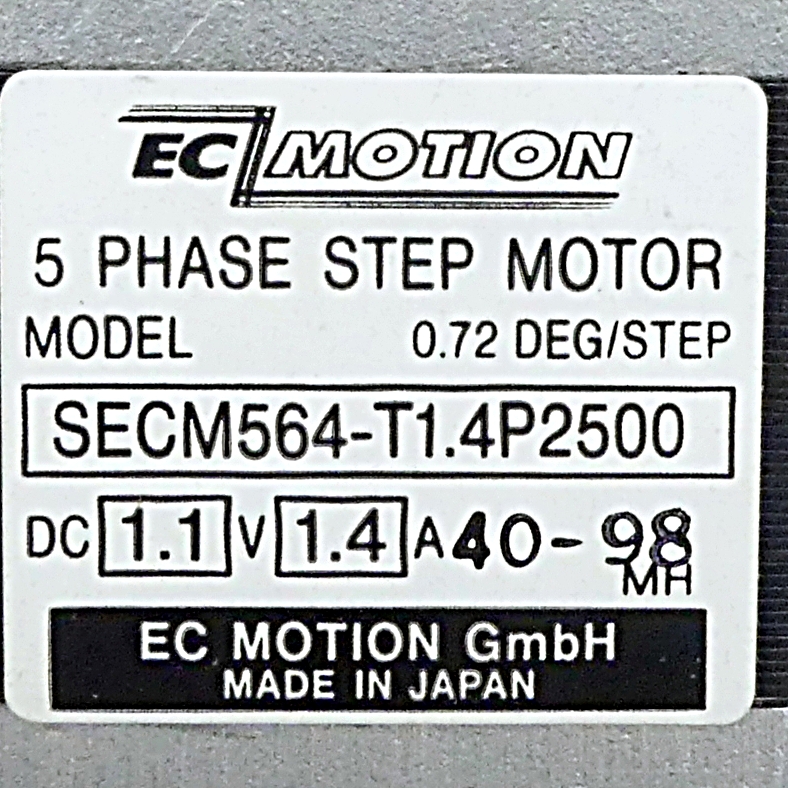 SIZE60 5-phase stepper motor 0.72° 0.42Nm Junction box 1.4A Front shaft: 8mm Encoder line driver  New FS