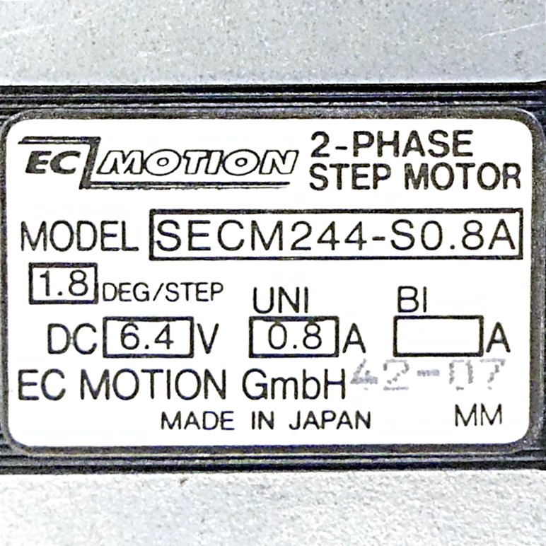 NEMA17 2-Phasen-Schrittmotor 1.8° 0.26Nm Litzen:6 0.8A Frontwelle:5mm  Neu OVP