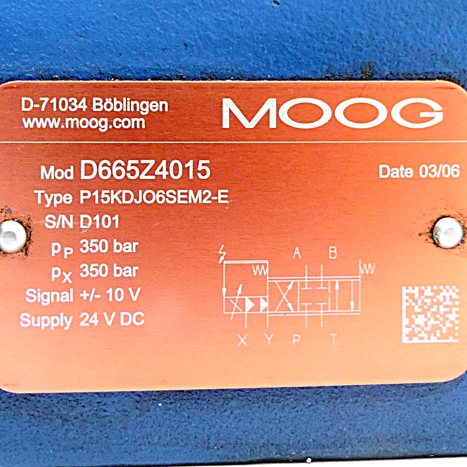 Elektrohydraulisches Servoventil P15KDJO6SEM2-E Gebraucht