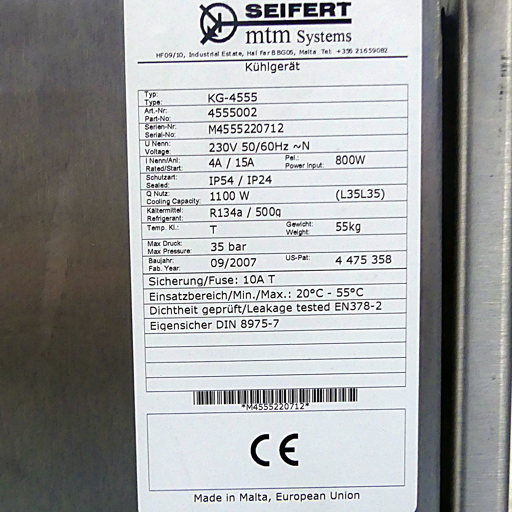 Kühlgerät KG-4555 Neu geöffnete OVP
