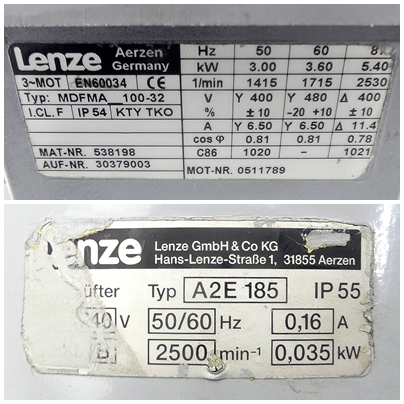 Three-phase motor with fan 