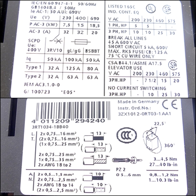 Schütz 3RT1034-1BB40 