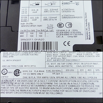 Power switch 3RV2011-0HA20 New