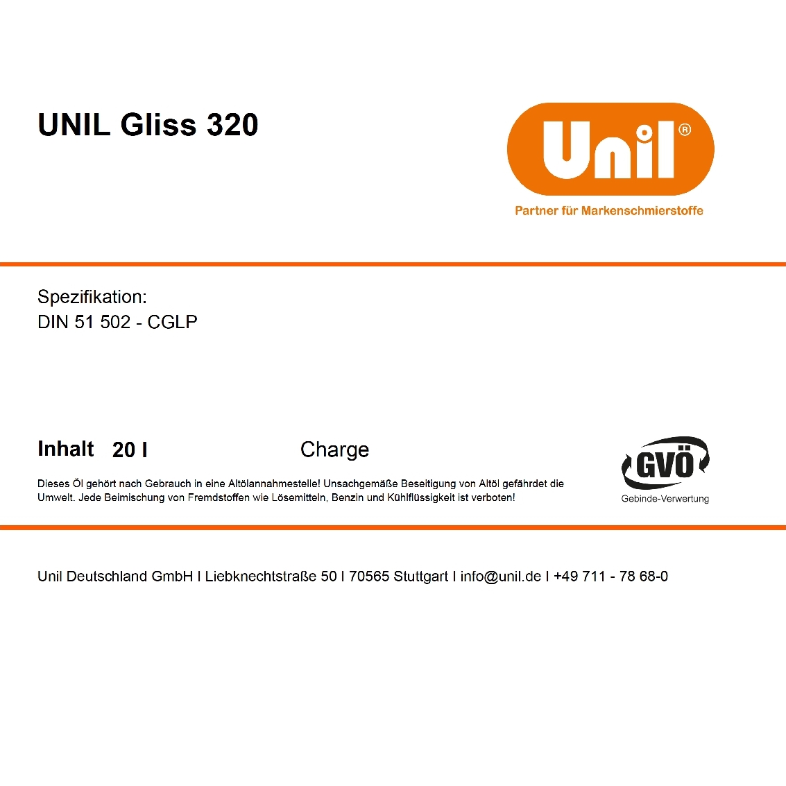 Bed and slideway oil Gliss 320 208L Drum