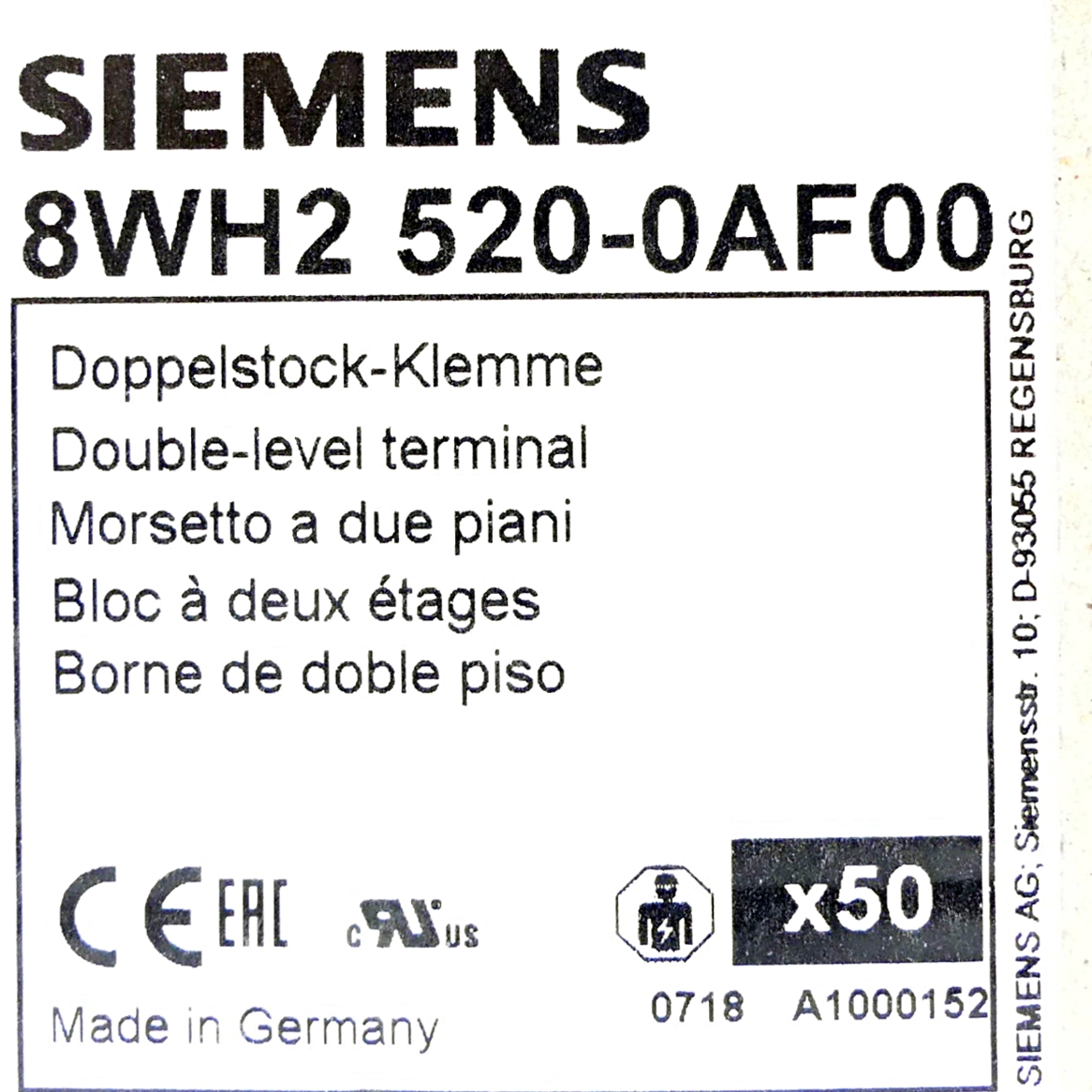50 Stück Doppelstock-Klemme