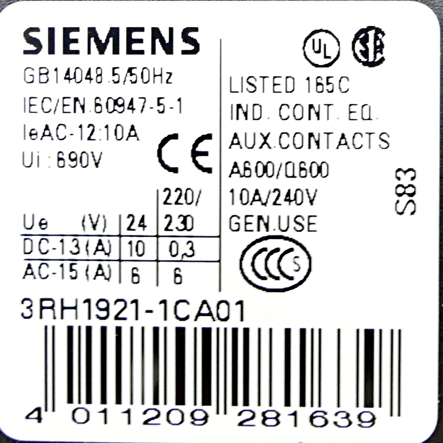 10 Pieces Auxiliary switch block 