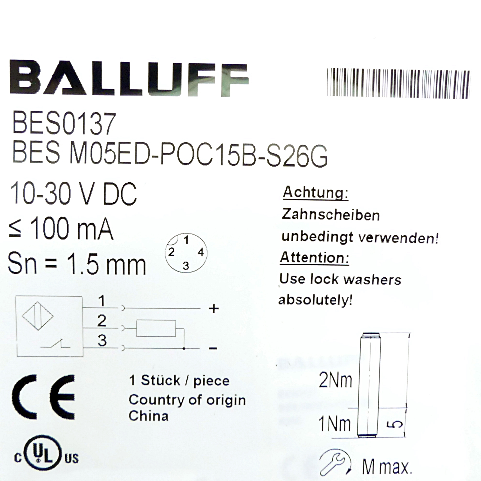 Sensor Induktiv BES0137 