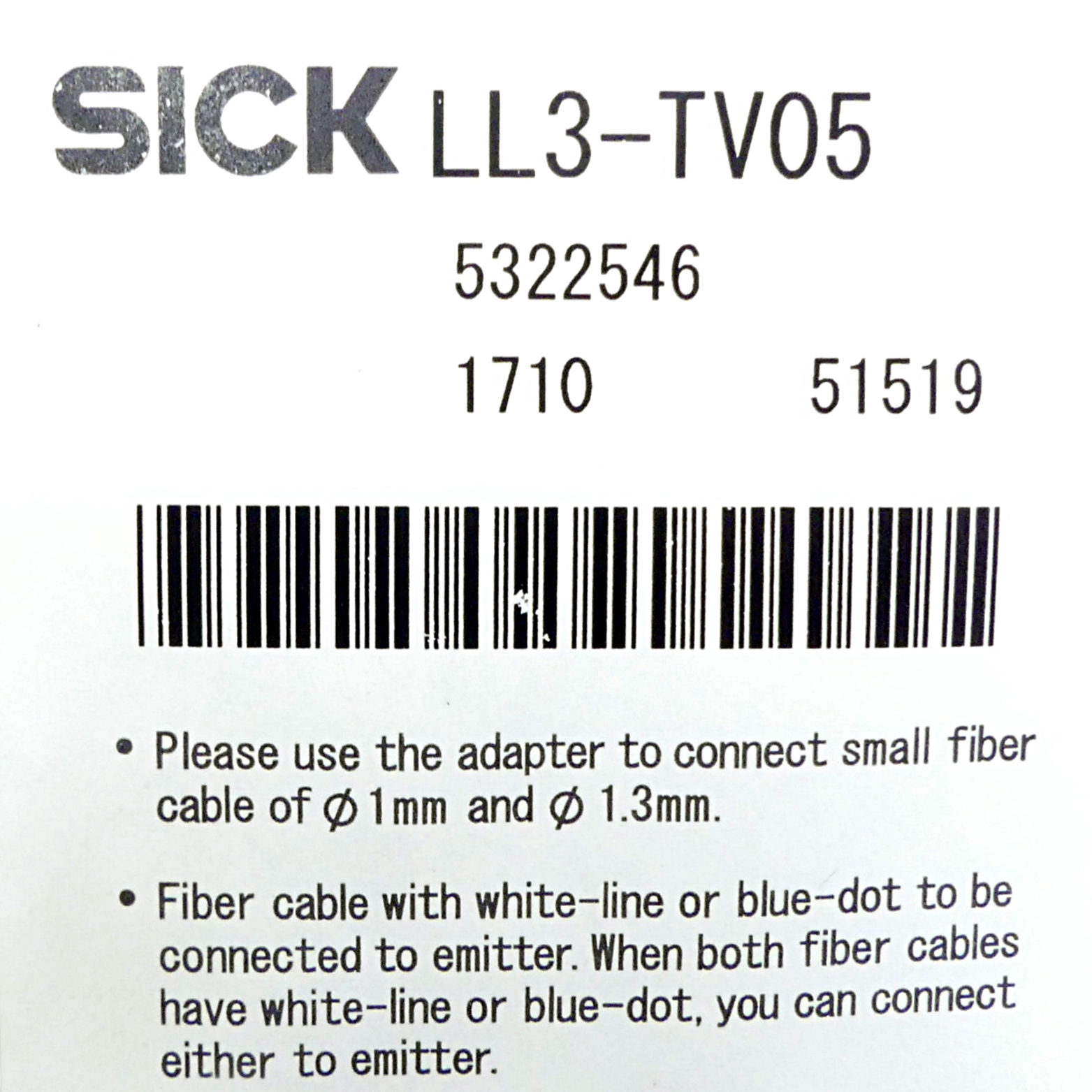 Lichtleiter Sensor LL3-TV05 