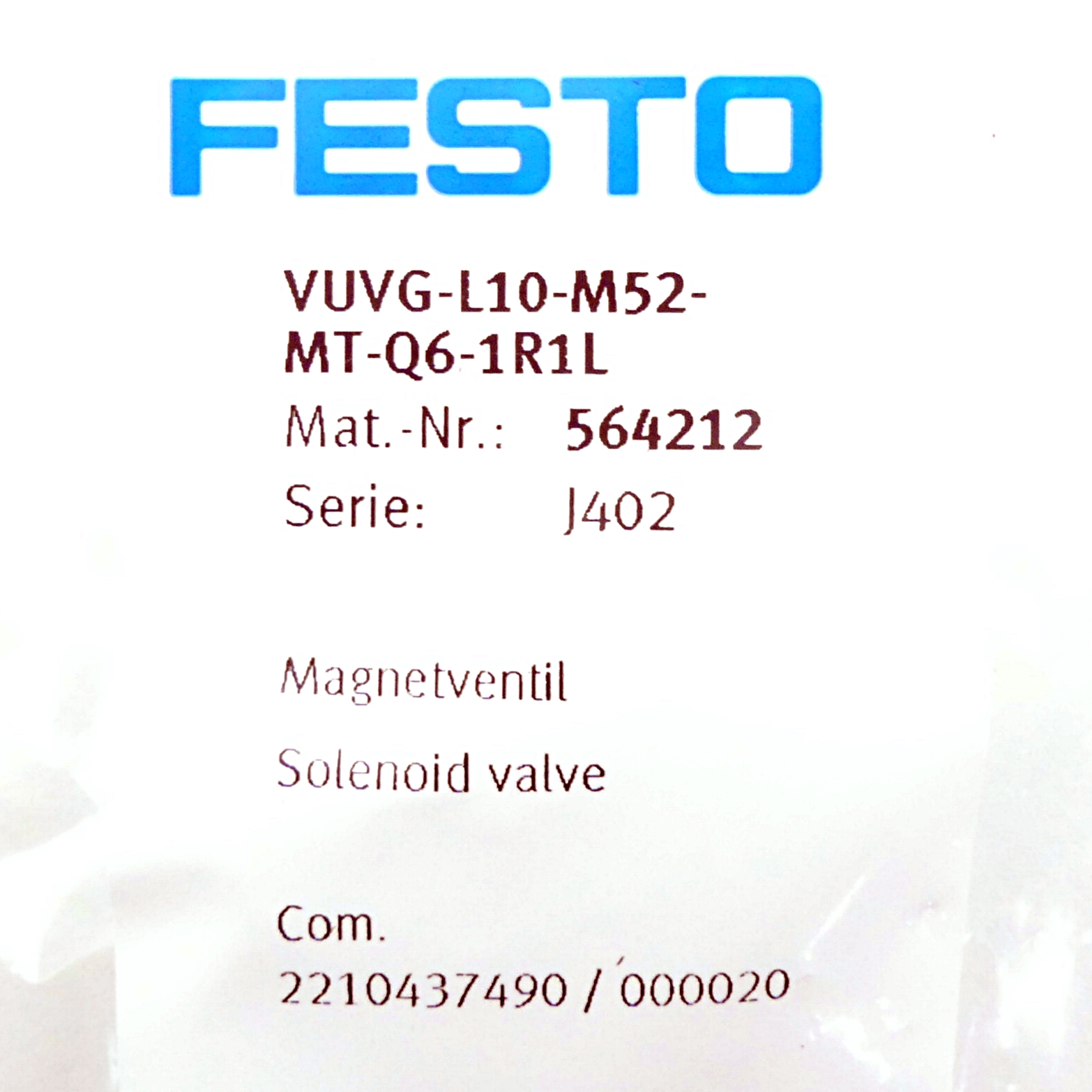 Magnetventil VUVG-L10-M52-MT-Q6-1R1L 