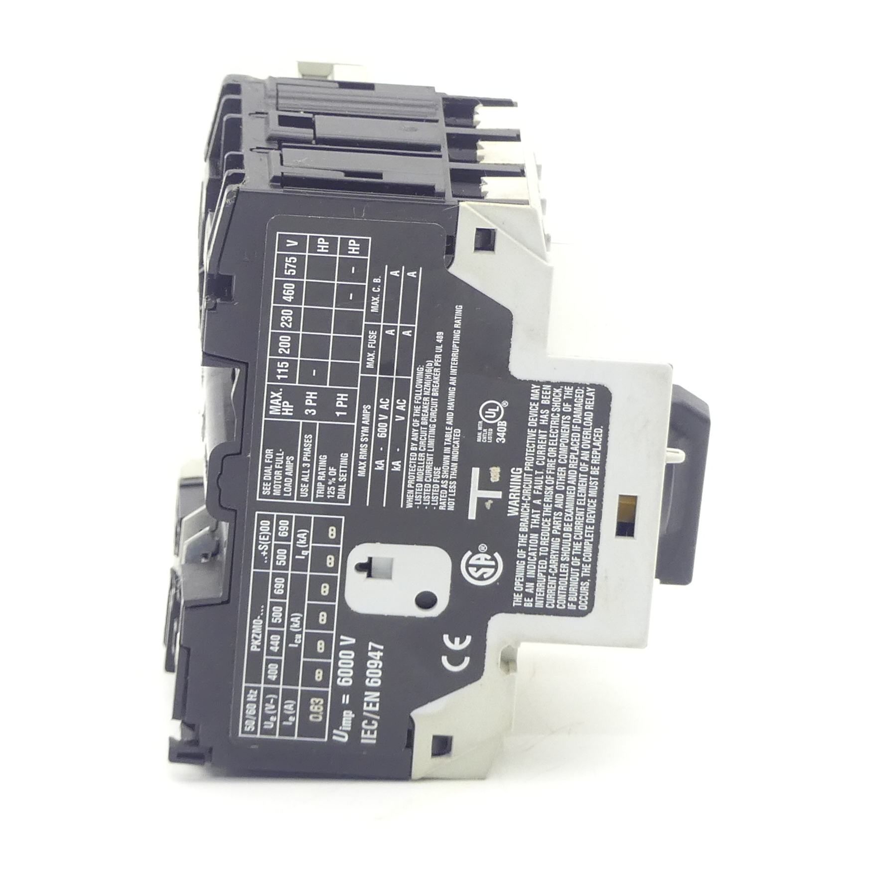 Motor protection switch with auxiliary contact PKZM0-0,63