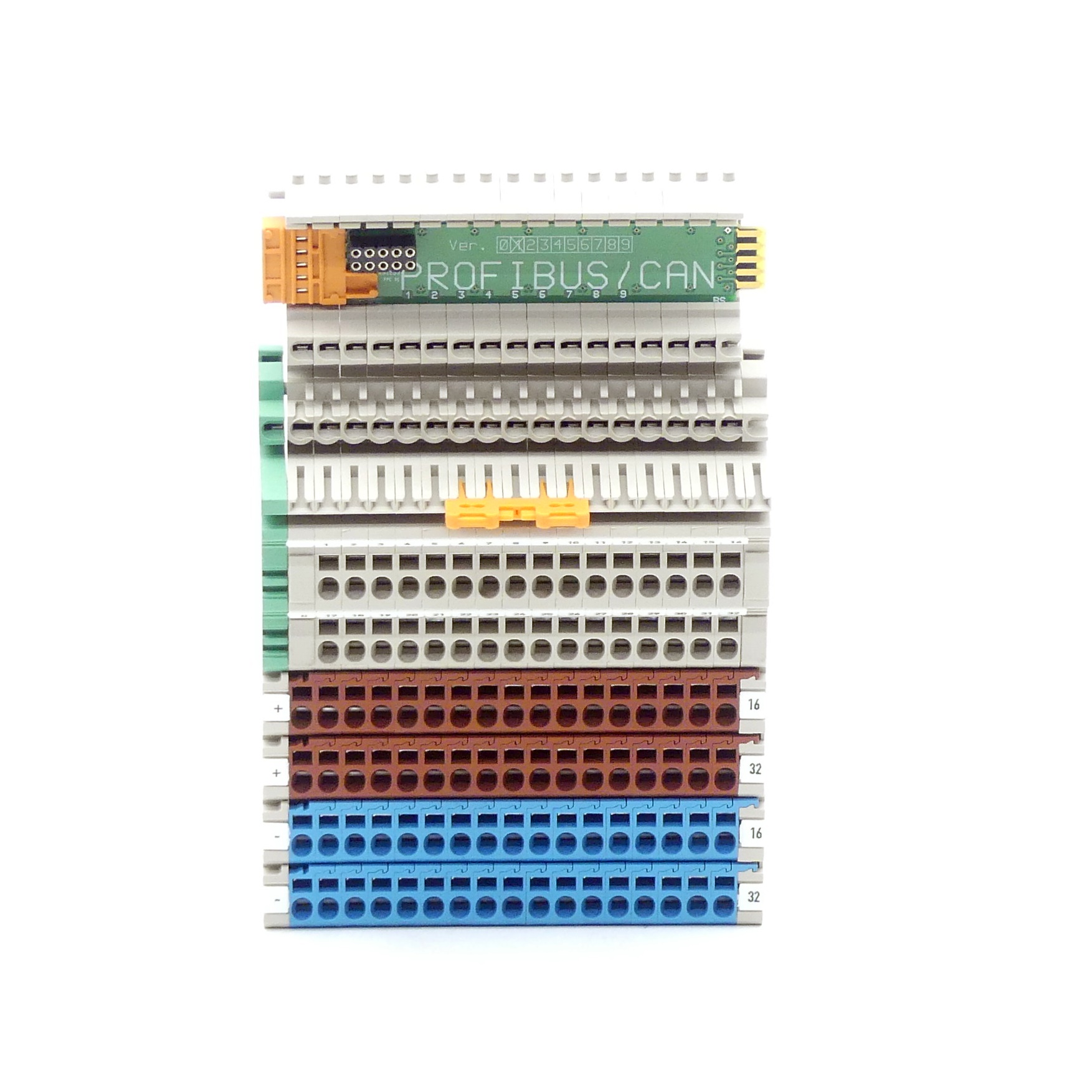 Base terminal block ZSB-1.5/16-S/S/+/+/-/- 