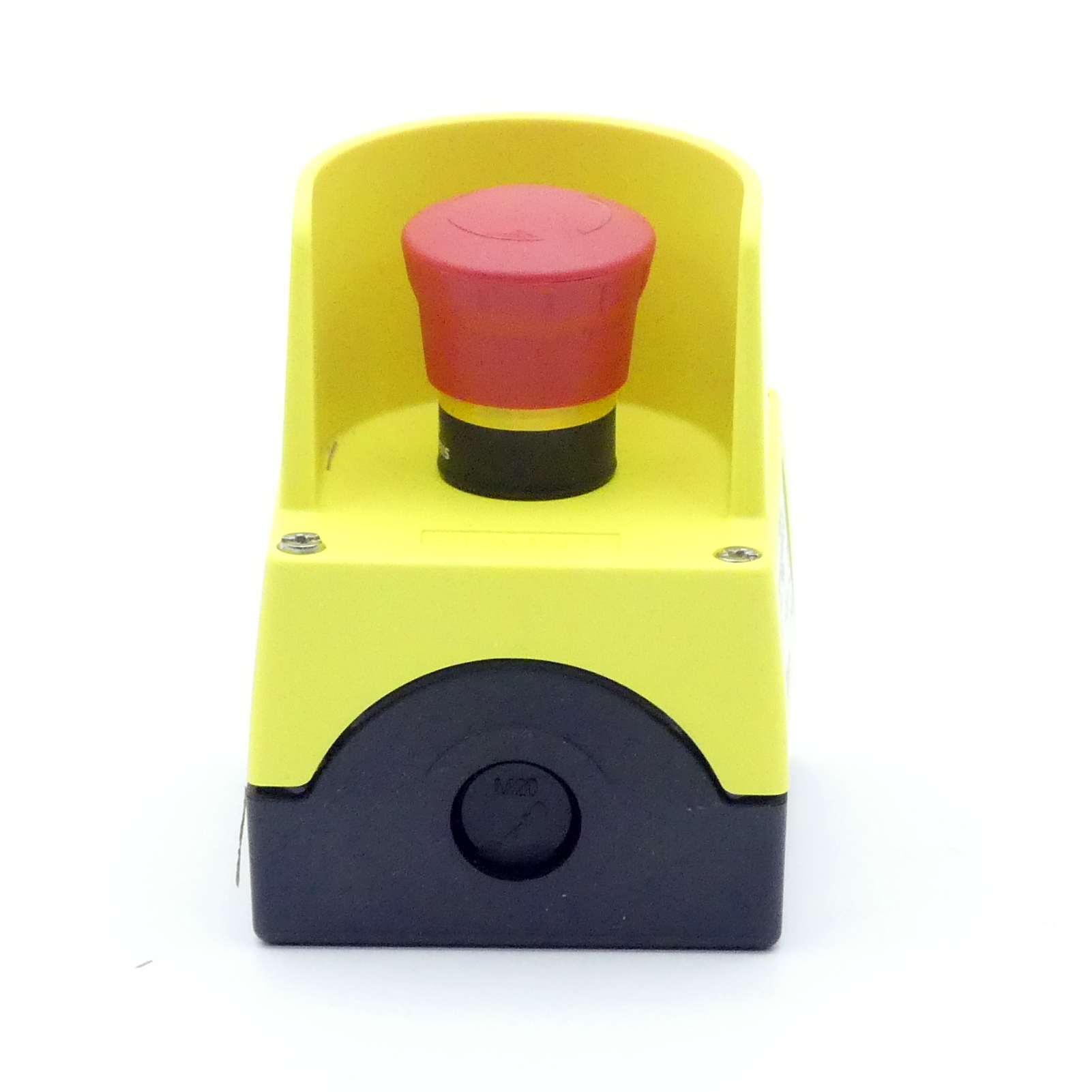 Mushroom button in yellow housing IEC 60947-5-1 
