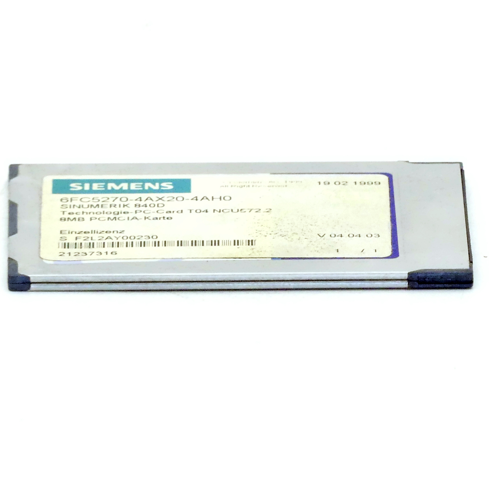 Sinumerik 840D 8MB PCMCIA Card  