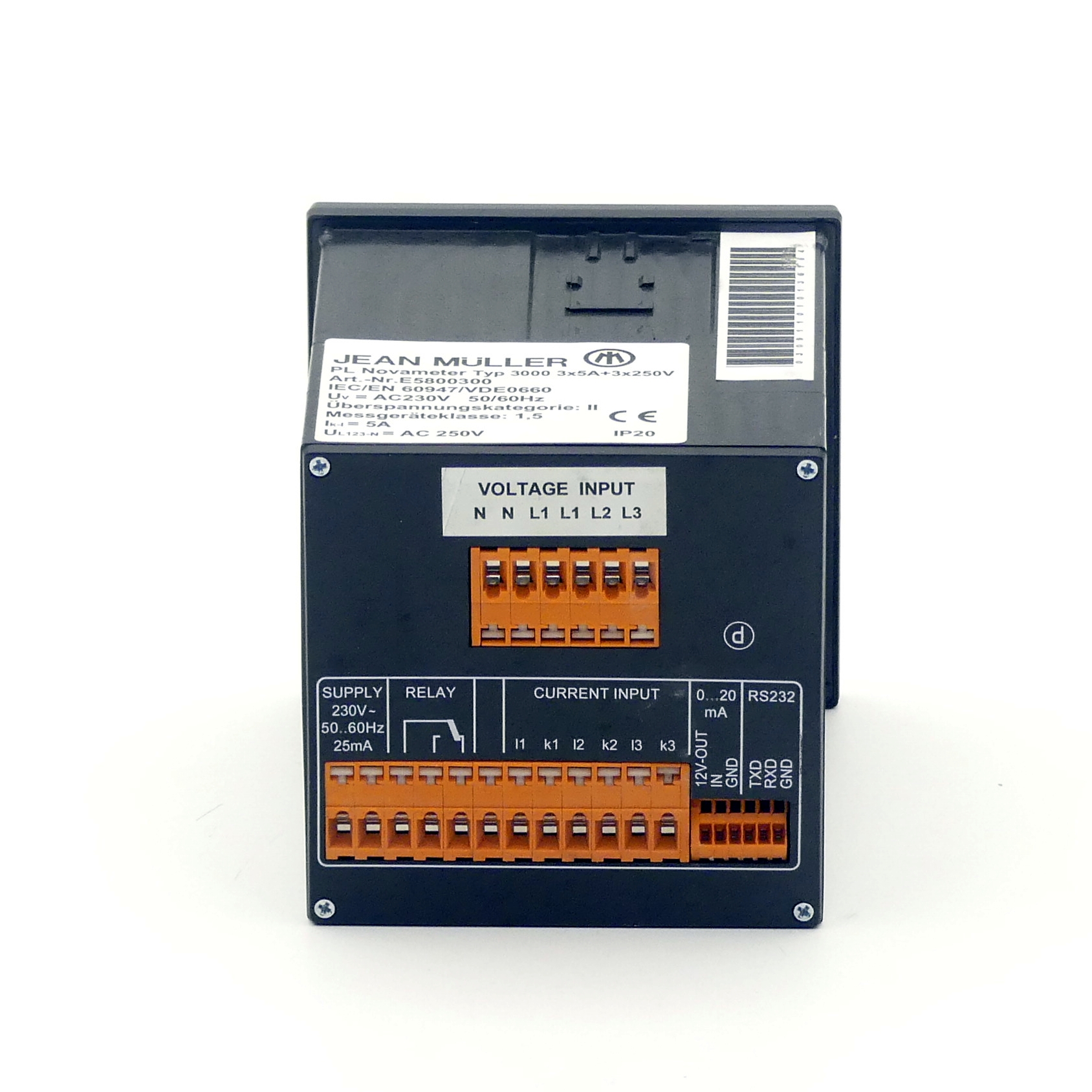 Panel mount meter PL Novameter 3000 3x5A + 3x250V 