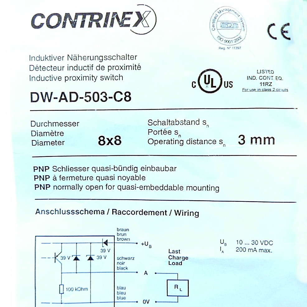 Induktiver Näherungsschalter DW-AD-503-C8 
