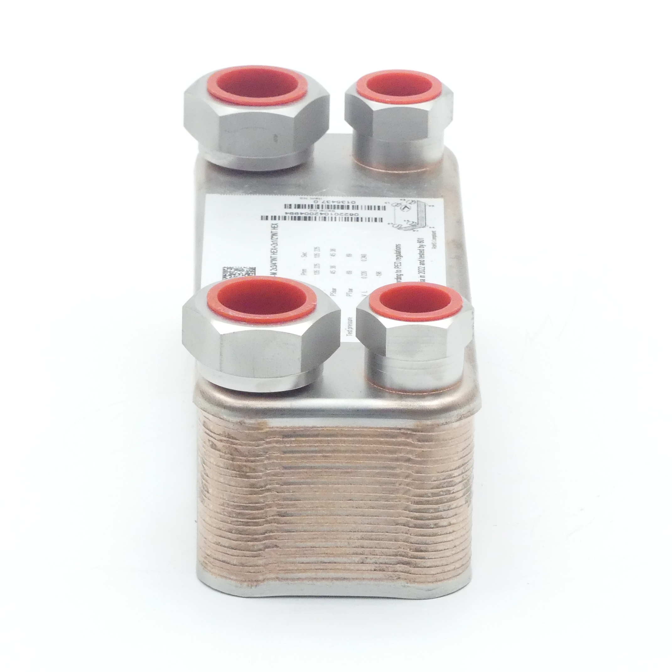 Plate heat exchanger B5THx20/1P-SC-M 2x3/4"INT HEX+2x1/2"INT HEX 